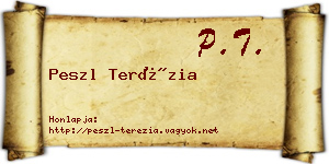 Peszl Terézia névjegykártya